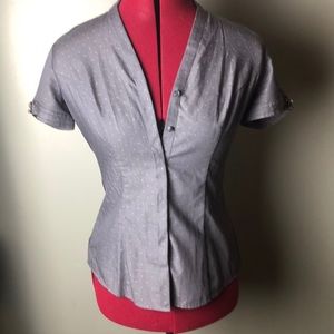 Express button down grey blouse